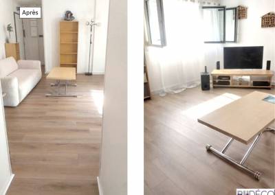 BH-Déco, sol pvc clipsable, ton noyer clair, pose impécable, Après 4