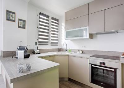 BH-Déco - Sylvie Samain - rénovation complète appartement cuisine ouverte