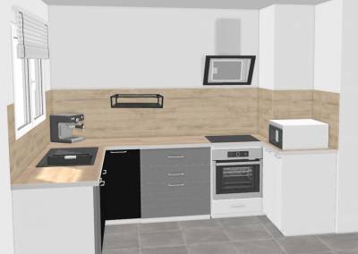 Elévation - Plan 3D de la cuisine