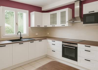 Rénovation d'une très grande cuisine dans une maison à Monthléry optimisation des espaces