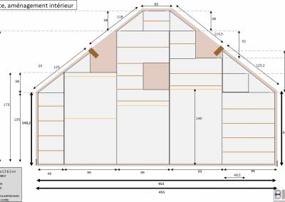 Elévation, Schémas dressing XXL sous pente dessiné par BH-Déco