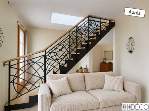 Rénovation d&rsquo;un escalier en métal découpé laser